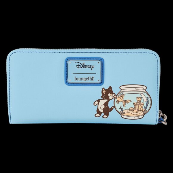 Loungefly Disney Pinocchio Wallet Lenticular Blue Fairy Zip Around Wristlet - Picture 2 of 6
